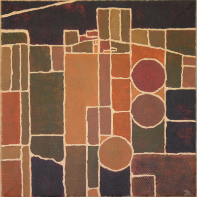 South Australia in Drought I. Acrylic on 8” x 8” canvas, 2025. $120.