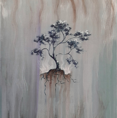 Swampland. Acrylic on 12” x 24” canvas, 2024. SOLD.