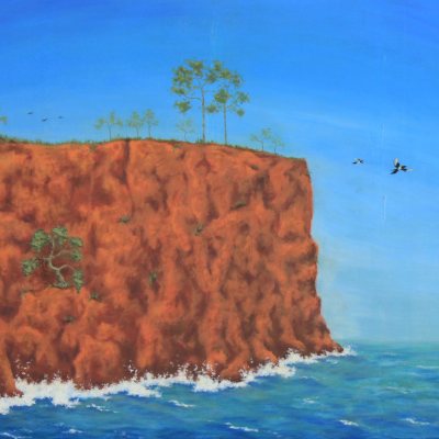 The Break. Acrylic on 28” x 22” canvas, 2025. $300