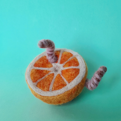The Orange Tunnel. Needle felted sculpture, 2024.
$90